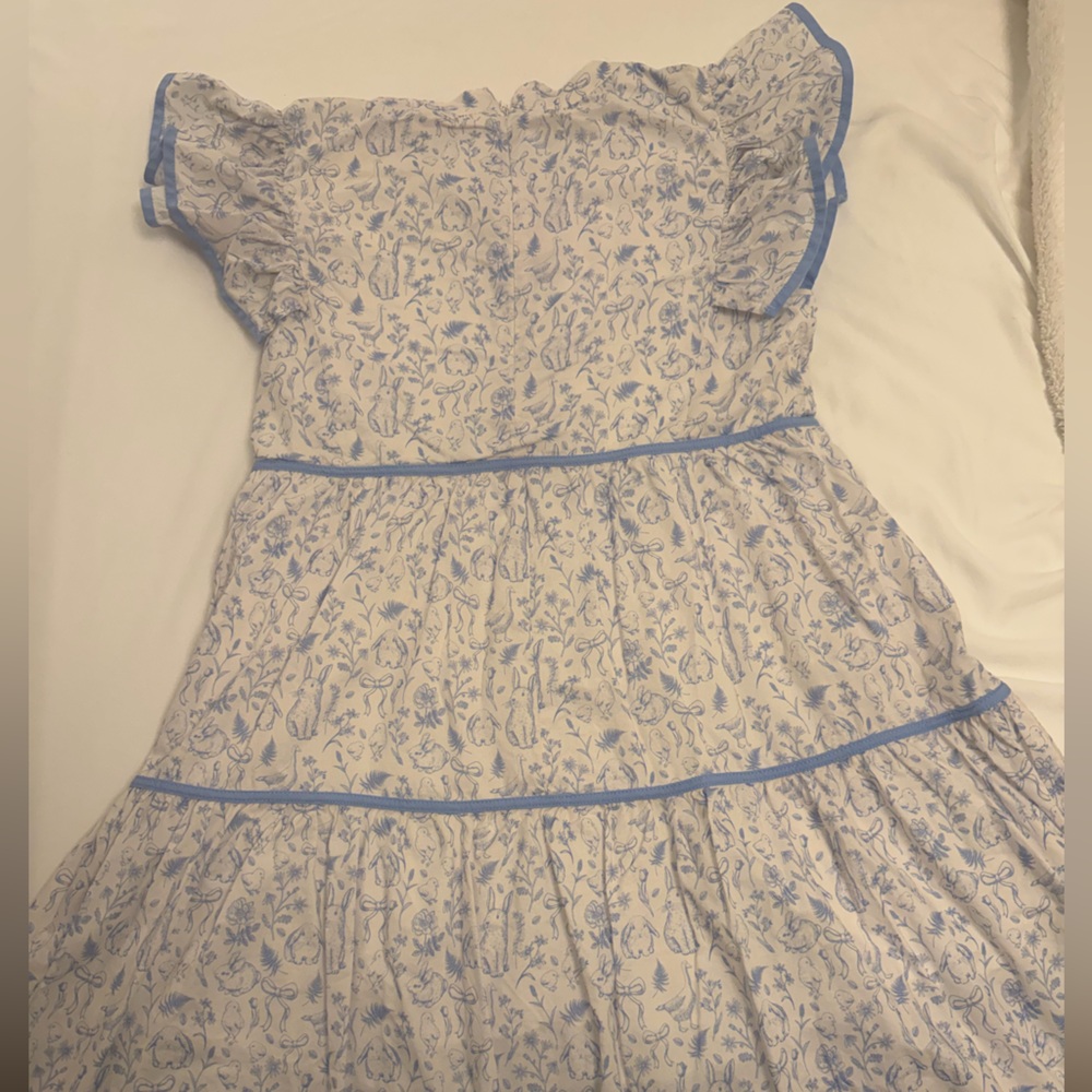 Girls' Blue Floral/Easter Casual Dress